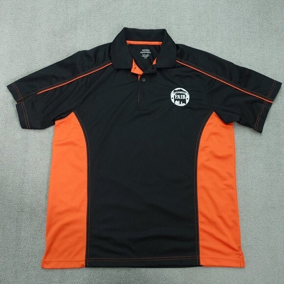 Extreme Performance Polo Shirt Mens X-Large Black/Orange 100% Polyester Collared - Picture 1 of 6